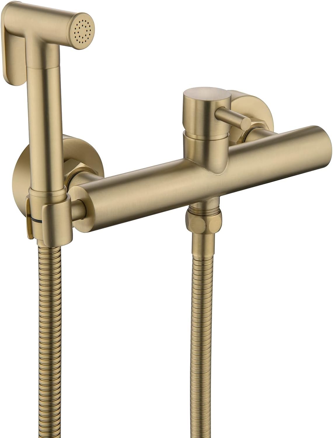 Handheld Bidet Sprayer Two Inlet and One Outlet Angle Valve Hot and Cold Water Toilet Shower Kit Hand