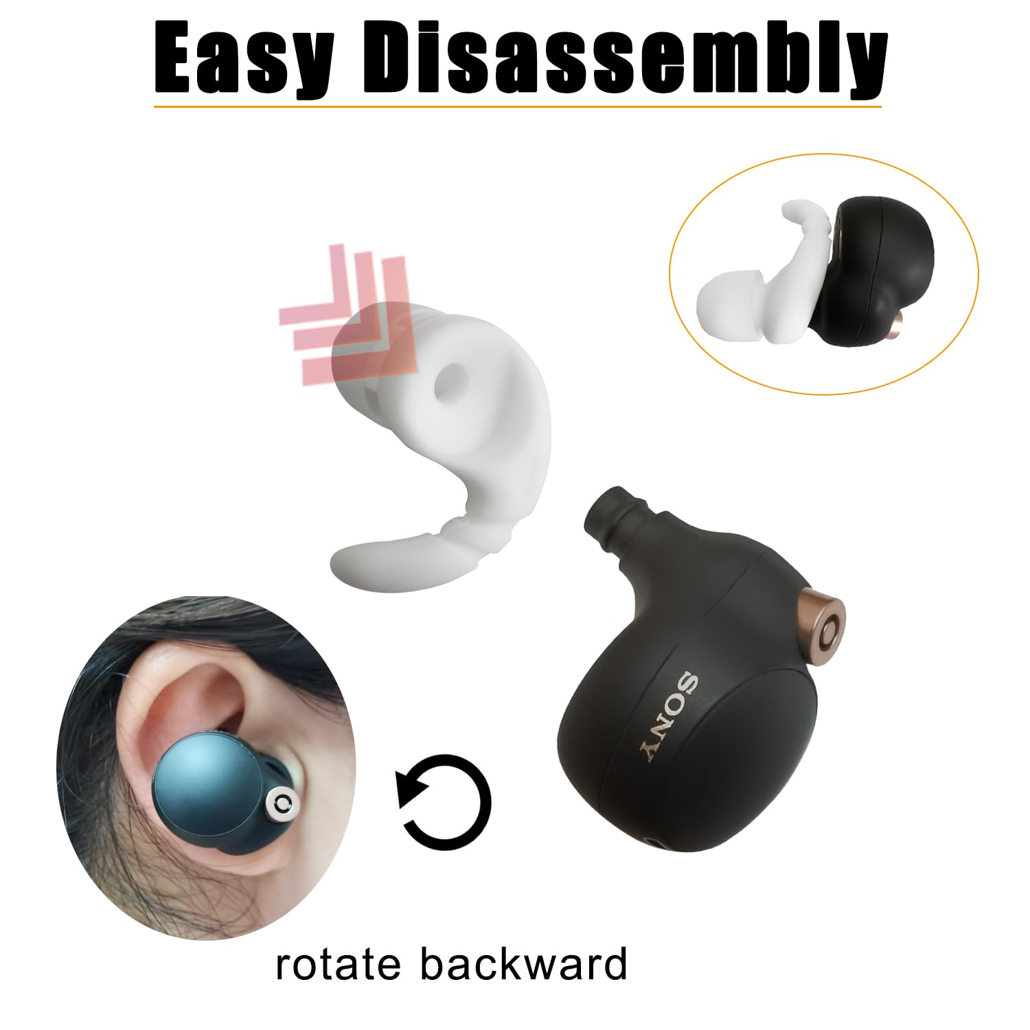 Almohadillas antideslizantes para auriculares Sony WF-1000XM5/WF-1000XM4/WF-C500/Linkbuds S, color blanco