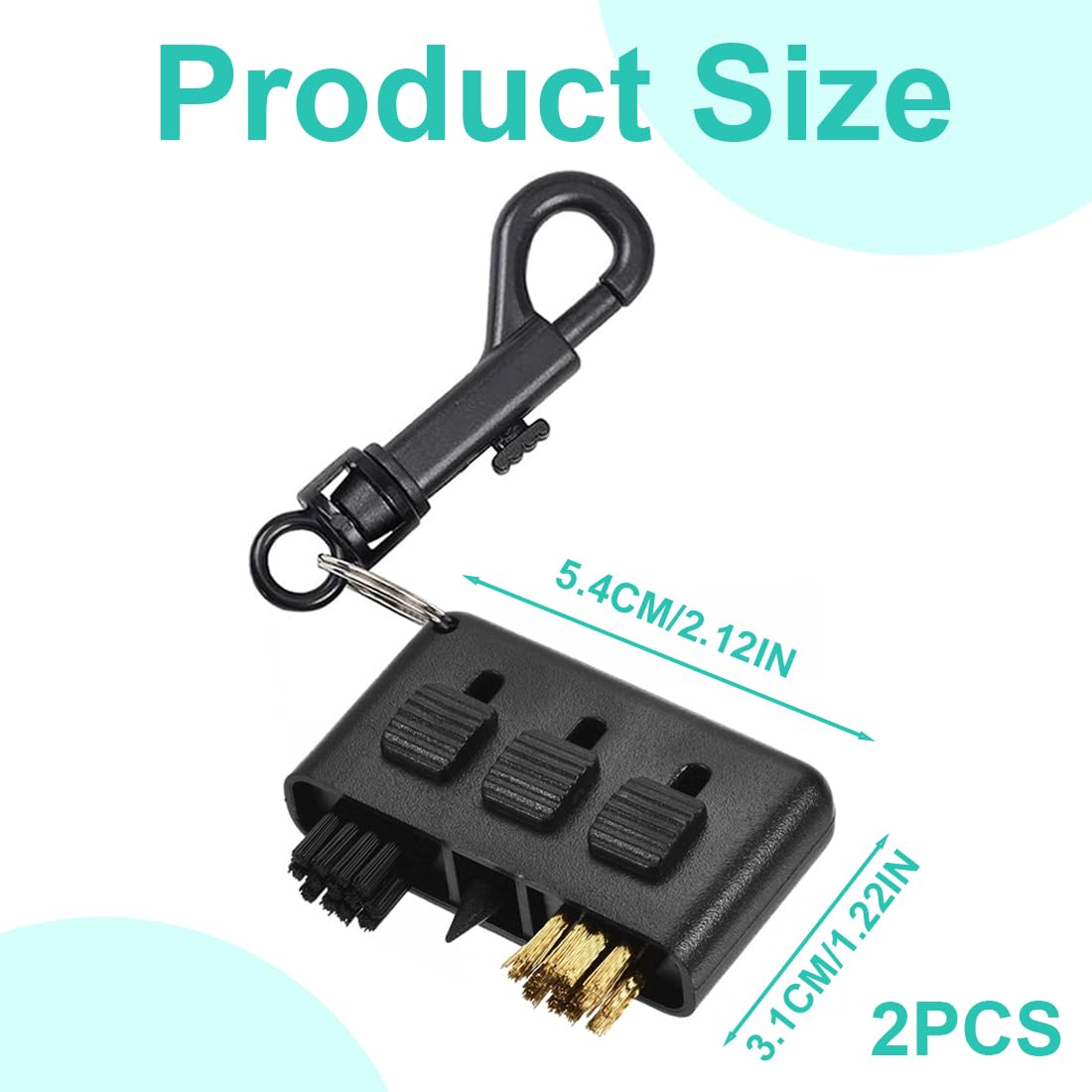 EIH 2 Pcs 3 in 1 per Mazze da Golf,Pulitore di Mazze da Golf,Strumento di Pulizia Multiuso,Spazzola per la Pulizia Delle Scanalature Delle Mazze da Golf,Kit per la Pulizia Delle Scarpe,Con Portachiavi