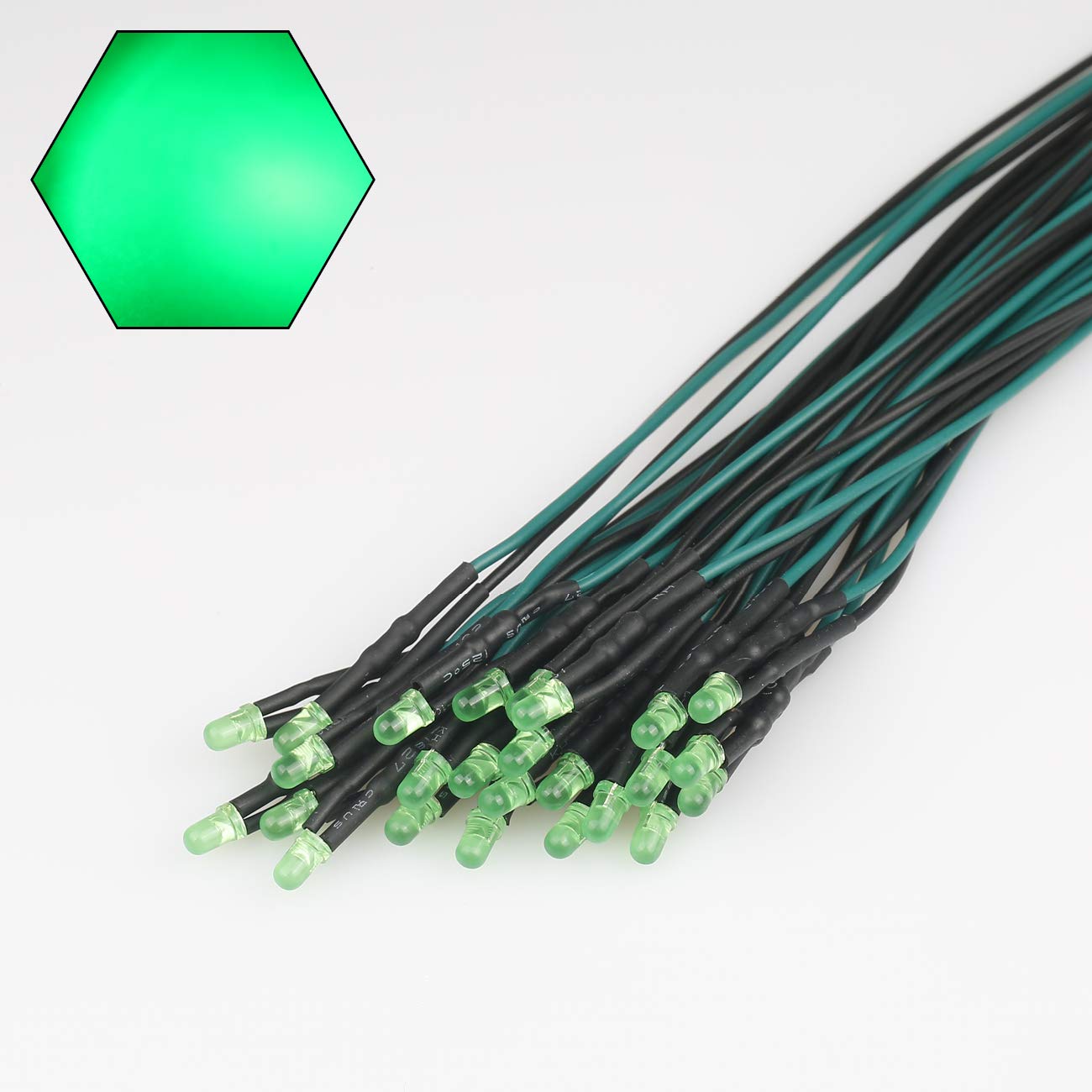 Produktbild von 50x 3mm Weiße LED – 9-12V, Superhell, Wasserklar, Kein Vorwiderstand Nötig, Für Bastler & Elektronik
