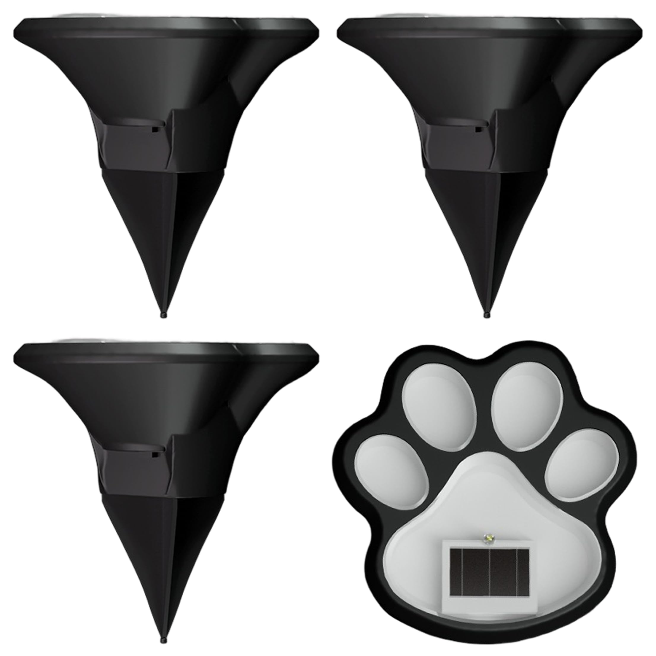 Goutdori 4PCS Paw Print Solar Lights Cute Solar Walkway Lights Weatherproof Outdoor Light with Auto On/Off for Garden Yard Pathway