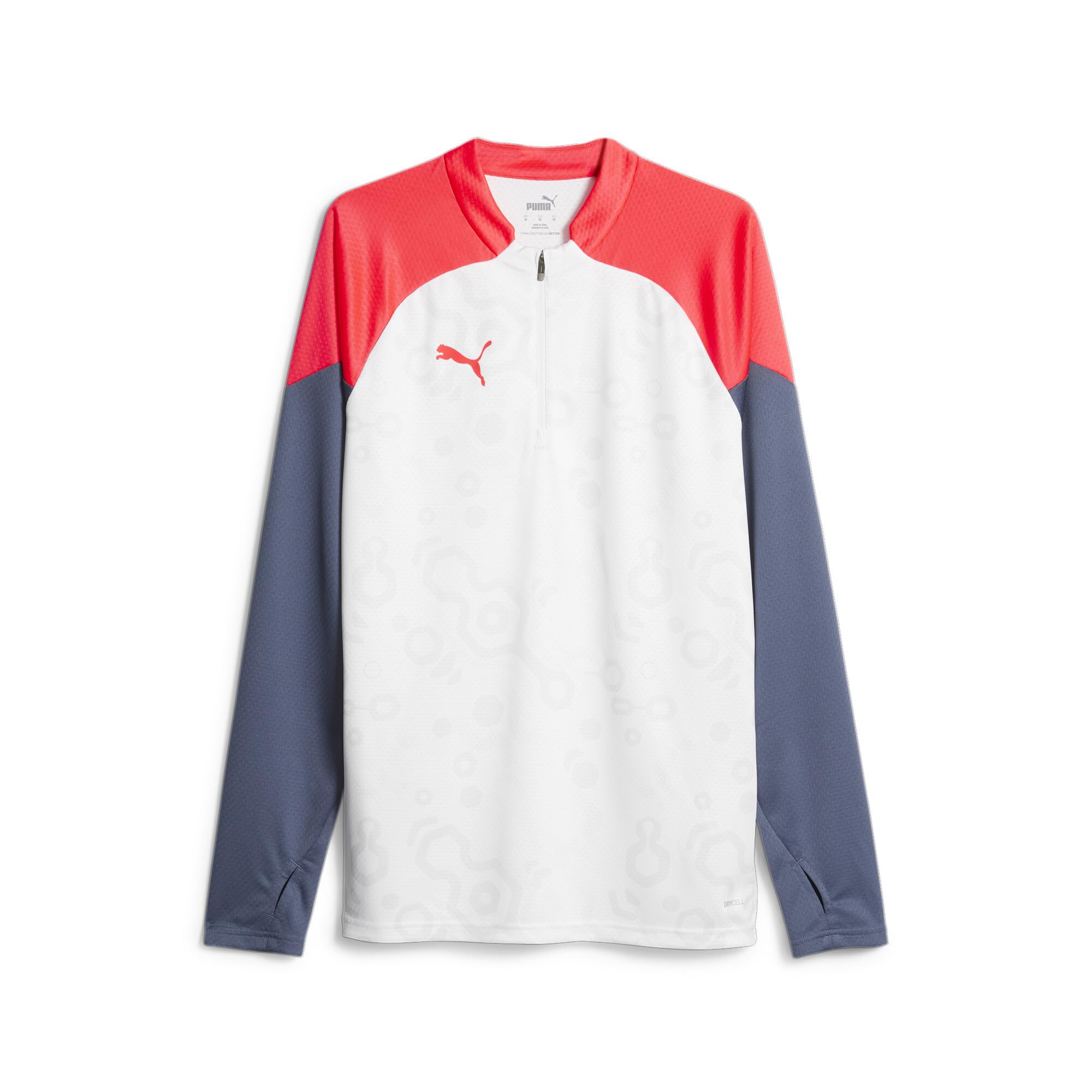 PUMA Herren Individualcup 1/4 Reißverschluss Oben Schweiß, White-fire Orchid, 3XL