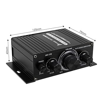 Amazon | lifepower 小型2chオーディオアンプ 出力20W＋20W
