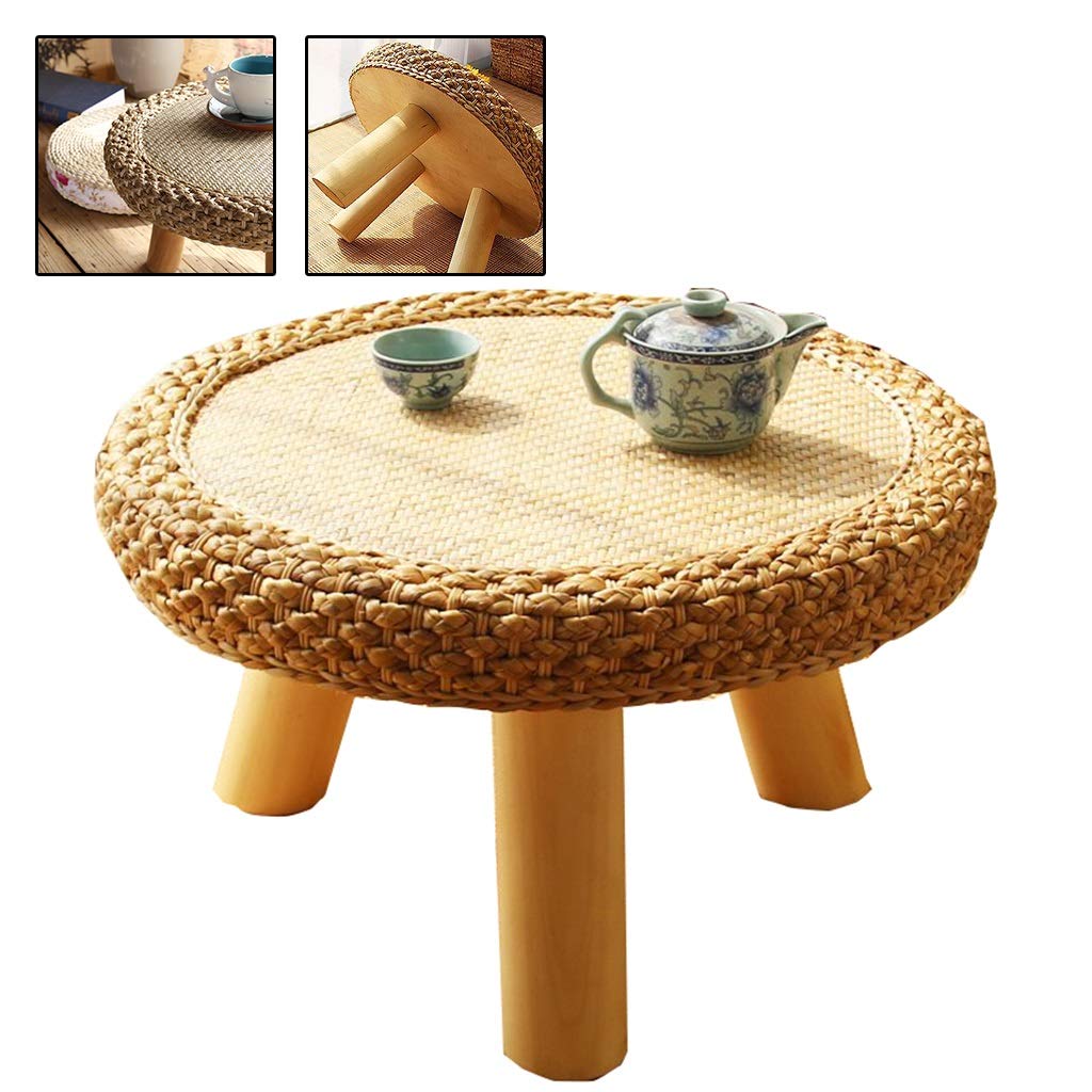 Buy Rattan Round Small Coffee Table Bed Small Round Table Japanese Style Simple Bamboo Rattan