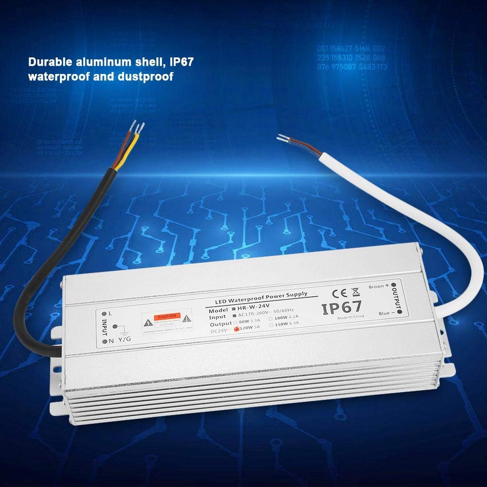 Zasilacz LED, 24 V 120 W 5 A LED listwa świetlna zasilacz IP67 wodoszczelny sterownik LED transformator zasilacz