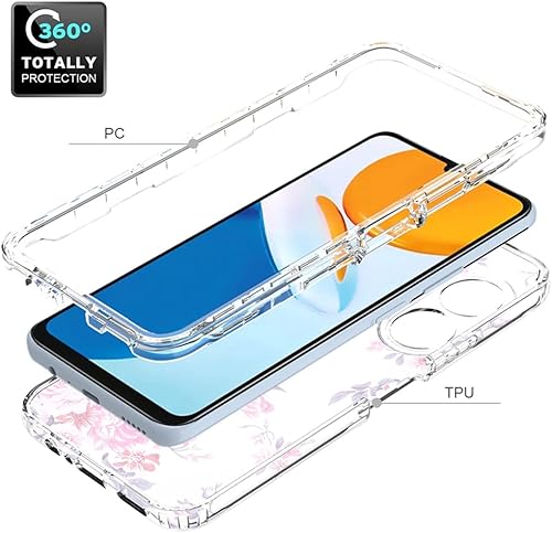 Miniatura 10 de sidande Funda para Honor X7 CMA-LX2 CMA-LX1 con protector de pantalla de vidrio templado funda protectora delgada de TPU floral transparente de