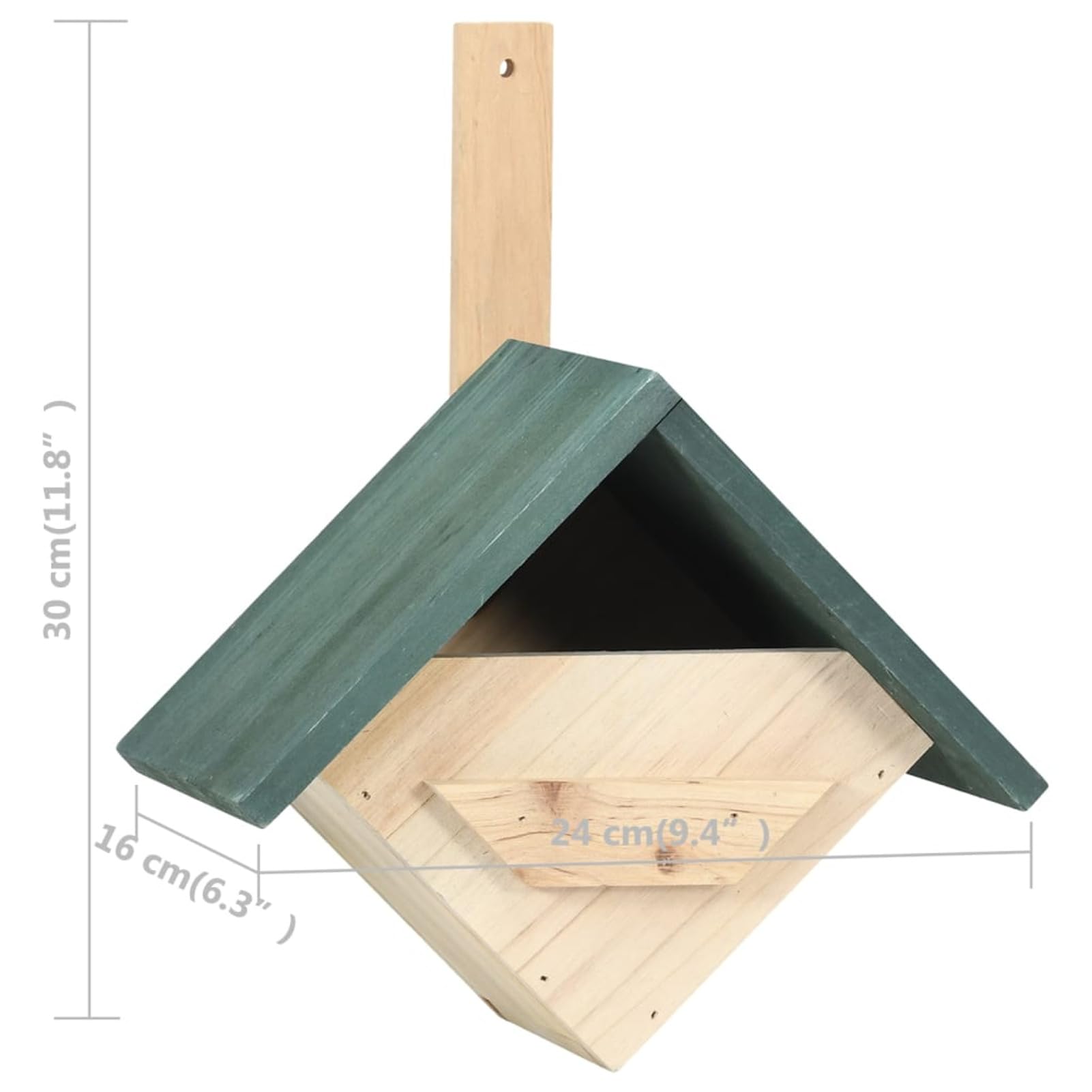 Homgoday Casitas para pájaros de madera de abeto, 4 unidades, 24 x 16 x 30 cm, muebles de interior/exterior