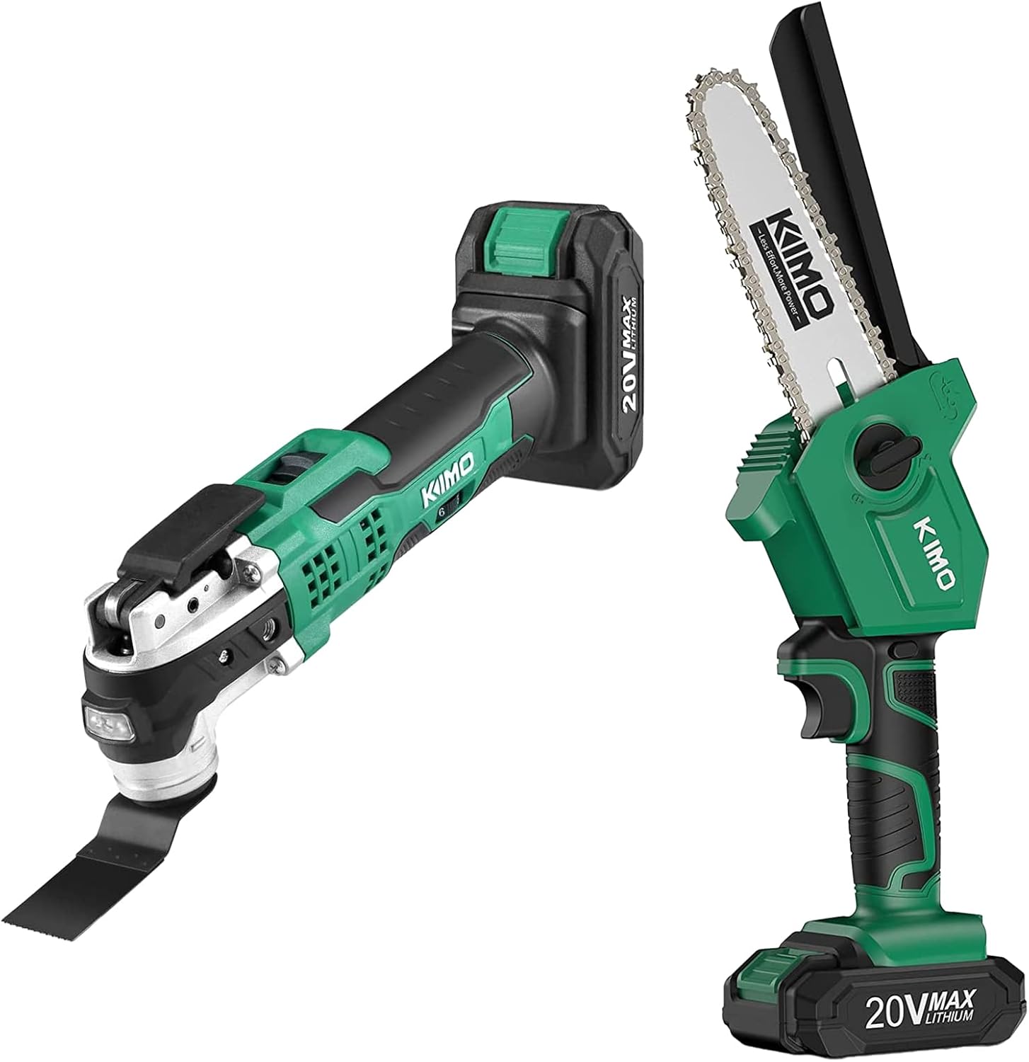 KIMO 6 Inch Mini Chainsaw Cordless, 2.3Lb Lightweight+20V Cordless Oscillating Tool