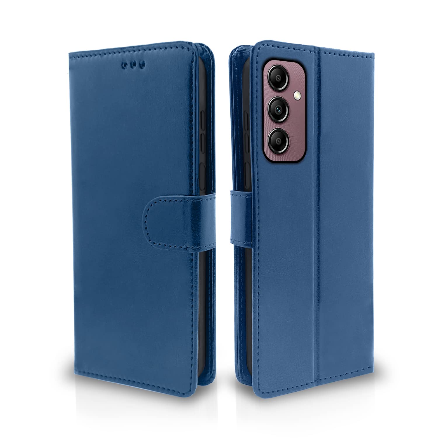Pikkme Samsung Galaxy A14 4G / A14 5G Flip Cover Leather Finish | Inside TPU with Card Pockets | Wallet Stand and Shock Proof | Magnetic Closing | Complete Protection Flip Case (Blue) (B0BSRXJ5K2) Amazon Price History, Amazon Price Tracker