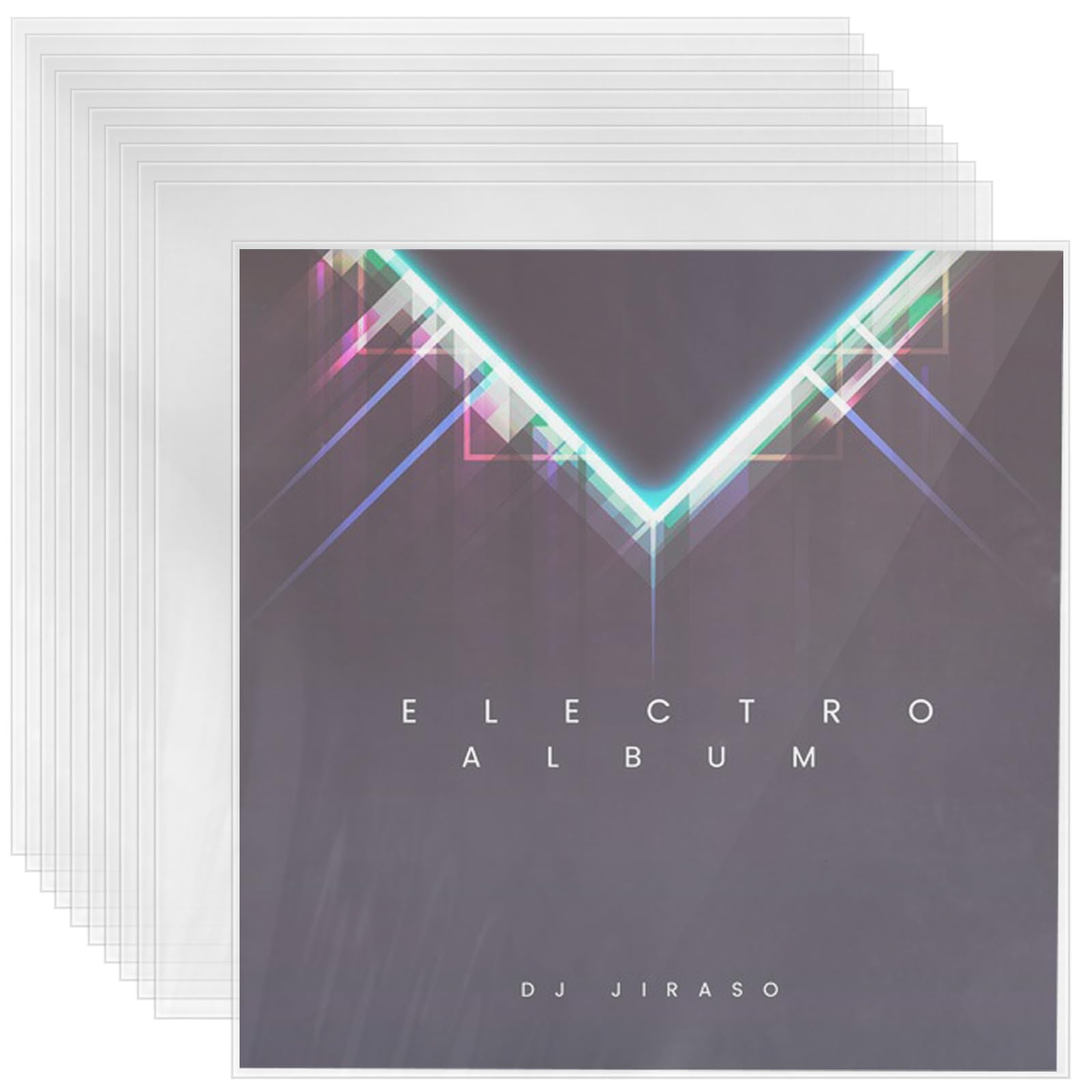 MXLMKT 50 PCS 12 Inch Outer Vinyl Record Sleeves Semi-Transparent Record Album Covers Squared Bottom Plastic LP Sleeves Album Outer Sleeve Covers for Single Double Triple LP Albums, Wrinkle Free