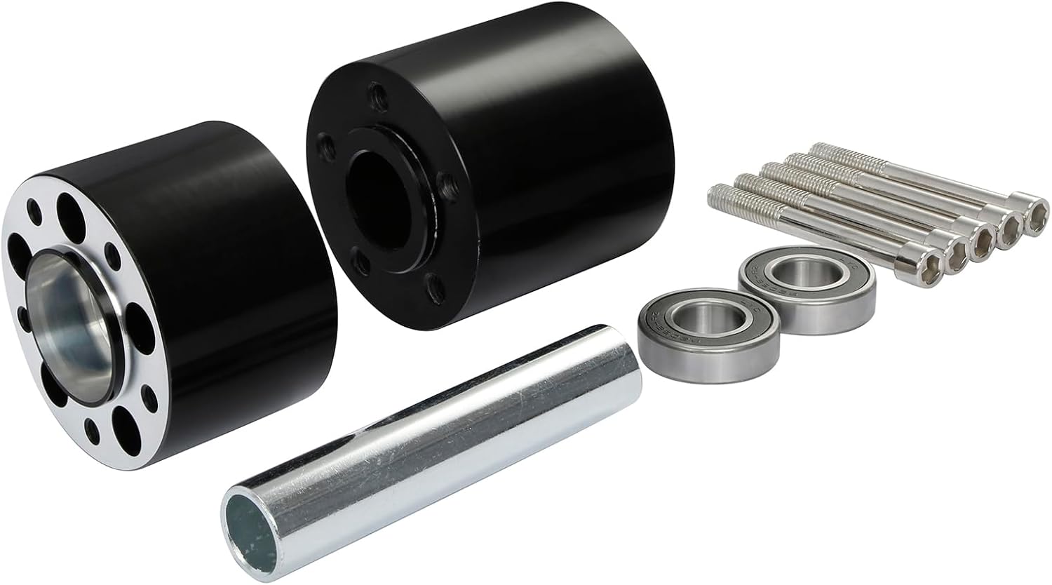 Black Anodized Dual Disc Rear Wheel Hub Fit for Harley Touring Road King Electra Street Glide Ultra Liminted 2008-later 25mm Axle Size