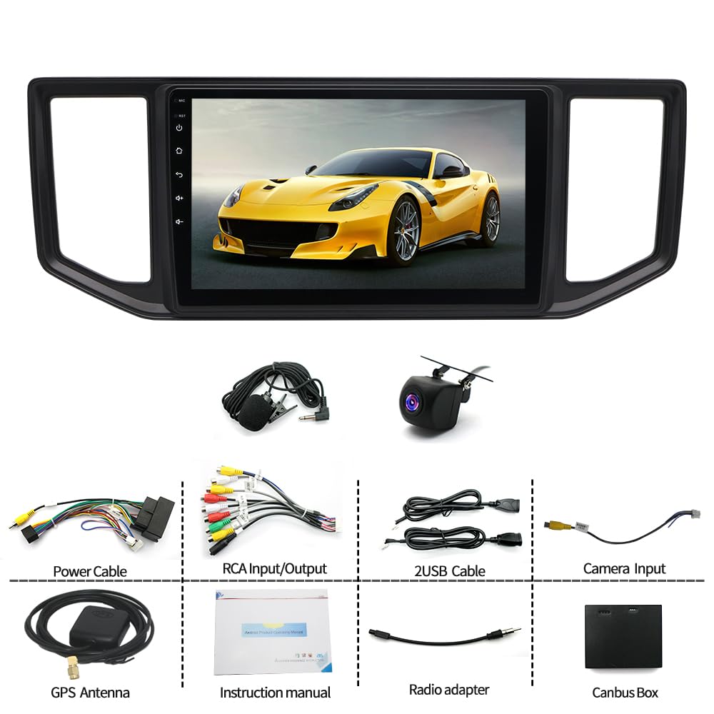 Android 14 Podwójny Din Radio samochodowe do VW Crafter 2017-2021 with Wireless Carplay Android Auto, 10"IPS Touchscreen Autoradio DAB+ GPS Head Unit Bluetooth WiFi AHD Kamera cofania FM/RDS 2+64G