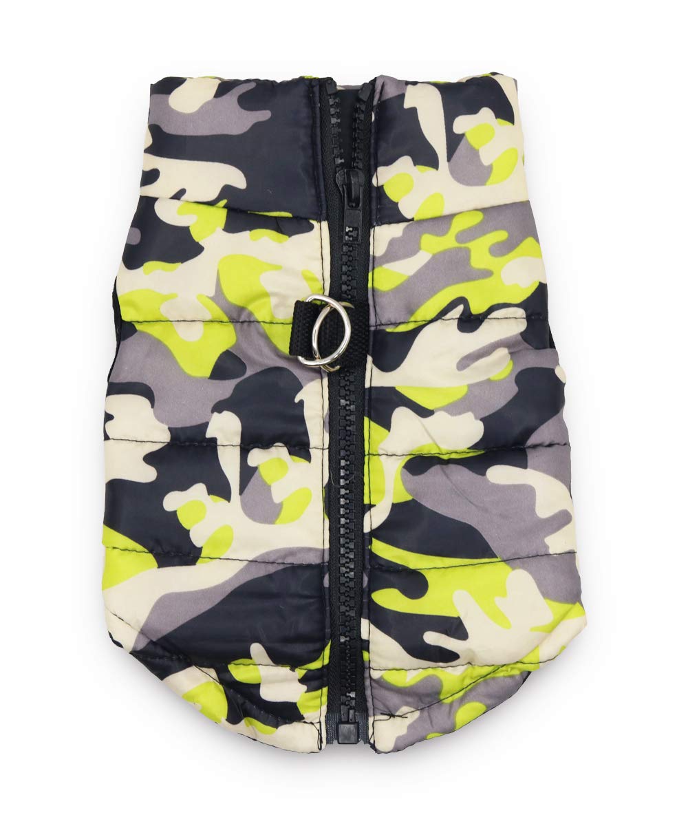 DroolingDog Dog Camo Jacket Cold Weather Coats Dog Warm Clothes for Small Dogs, Small