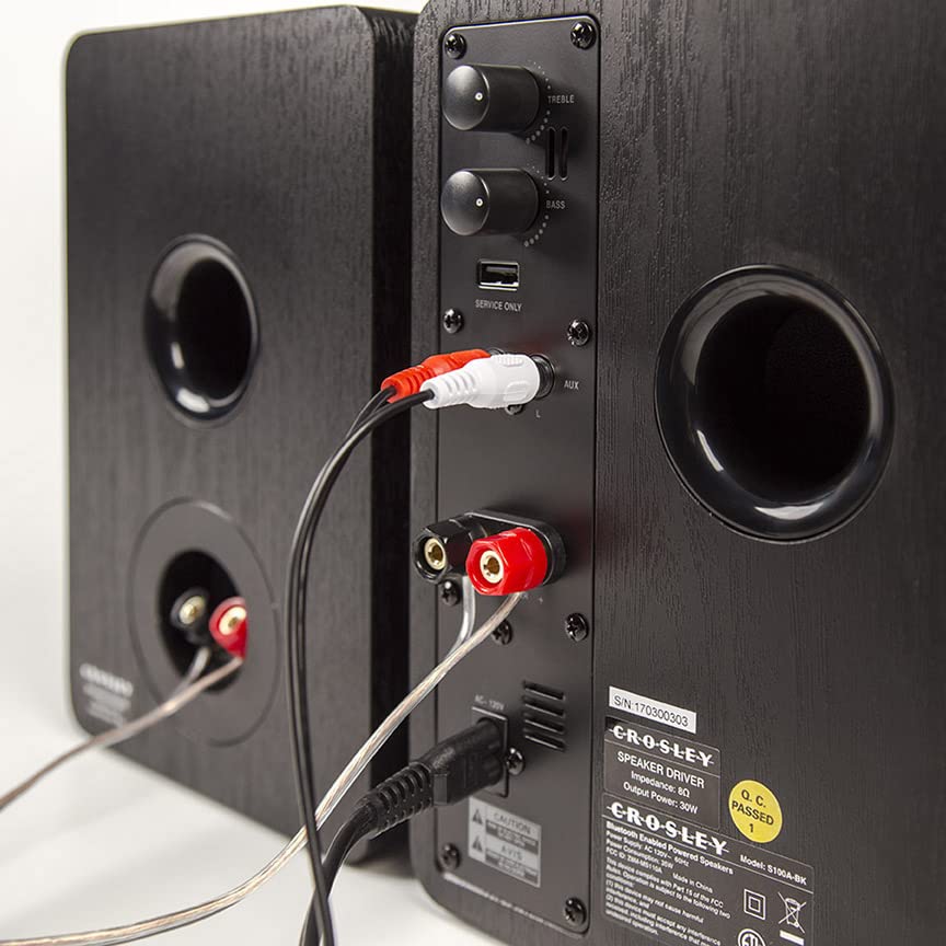 Image of Crosley C8A-WA Belt-Driven Record Player Turntable with S100A-BK Bluetooth Speakers
