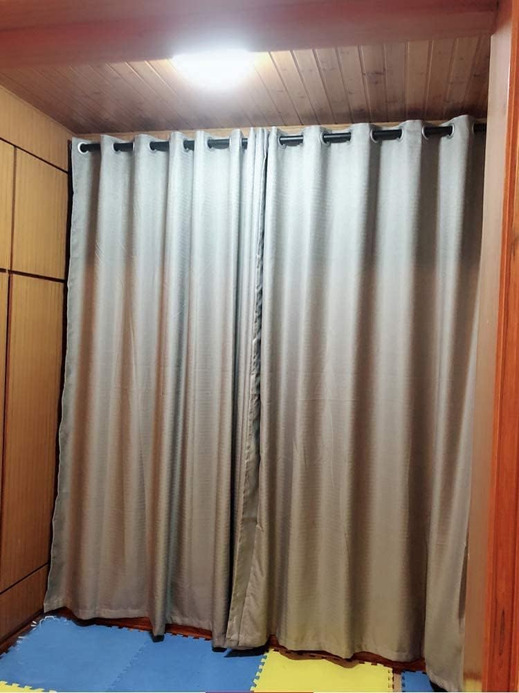 Tension Curtain Rod Pole Black Adjustable Room Divider for Bathroom Closet Stall Windows 56 to 104 inch, No Drilling, Black : Home & Kitchen