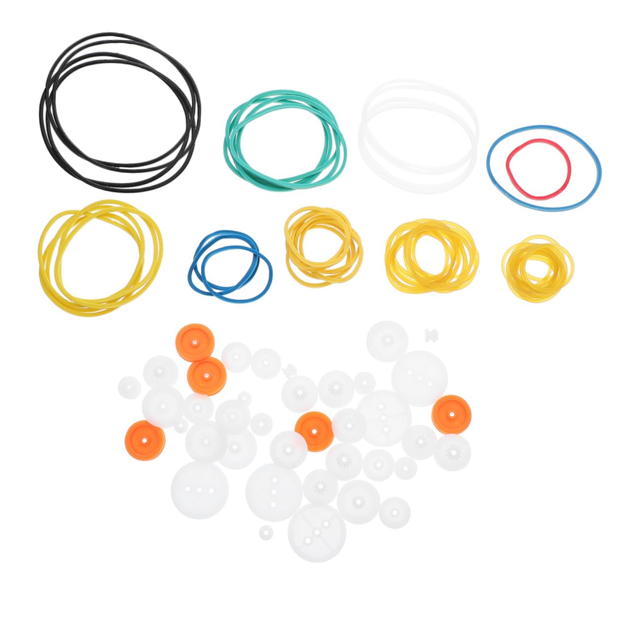 CHILDWEET 1 Set Plastic Belt Pulley Gears Combination Modulus Package Rubber Belts for Cars Airplane Accessories