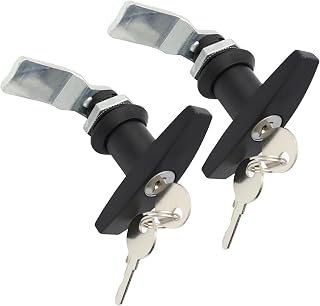 Cerradura de mango en forma de T con llaves, aleación de zinc, 2 unidades, color negro