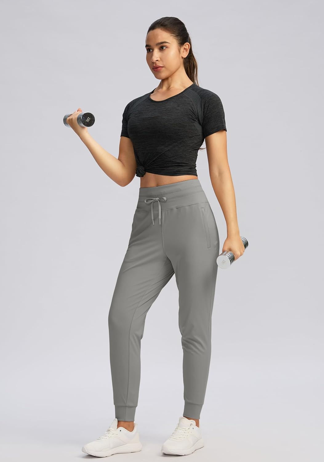 G GRADUAL Women's Joggers Pants with Zipper Pockets High Waisted Sweatpants Athletic Tapered Pants for Women Lounge Workout - Image 3