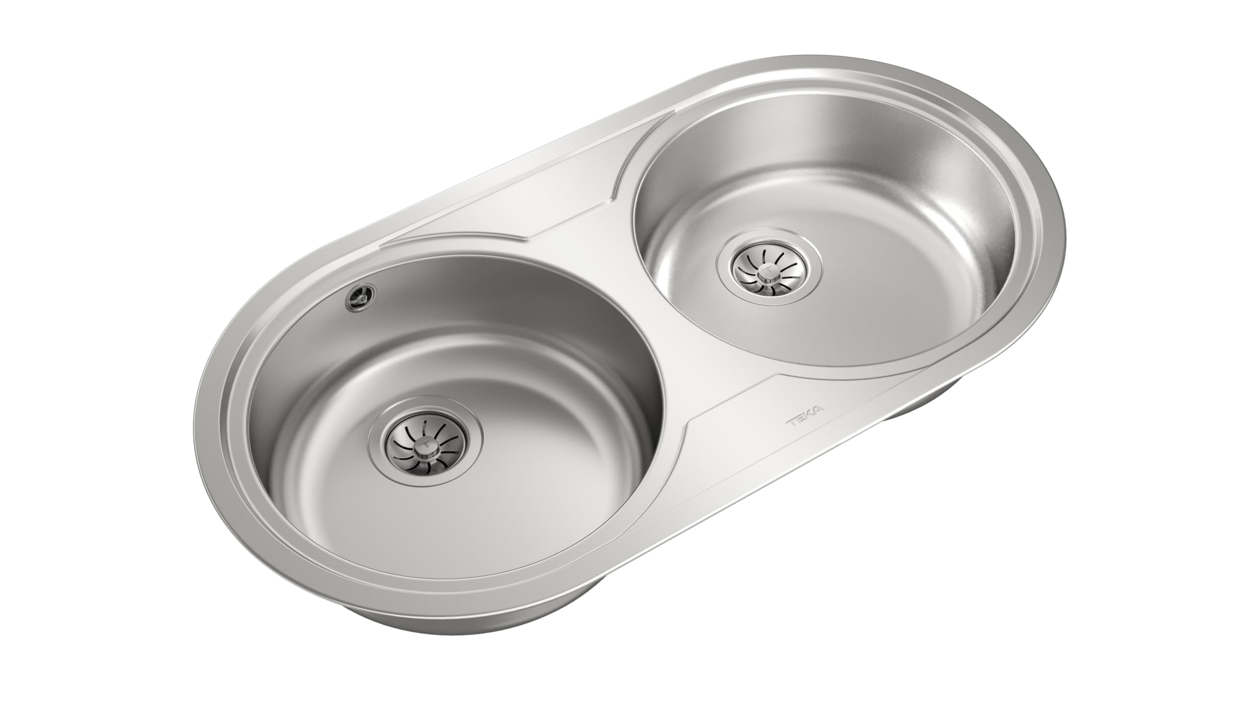 TEKA Fregadero de Dos Cubetas en Acero Inoxidable 18/10, Válvula Canasta 3 ½”, Profundidad 150mm, Instalación Encastrada para Mueble de 90cm, Modelo Duetta 2C
