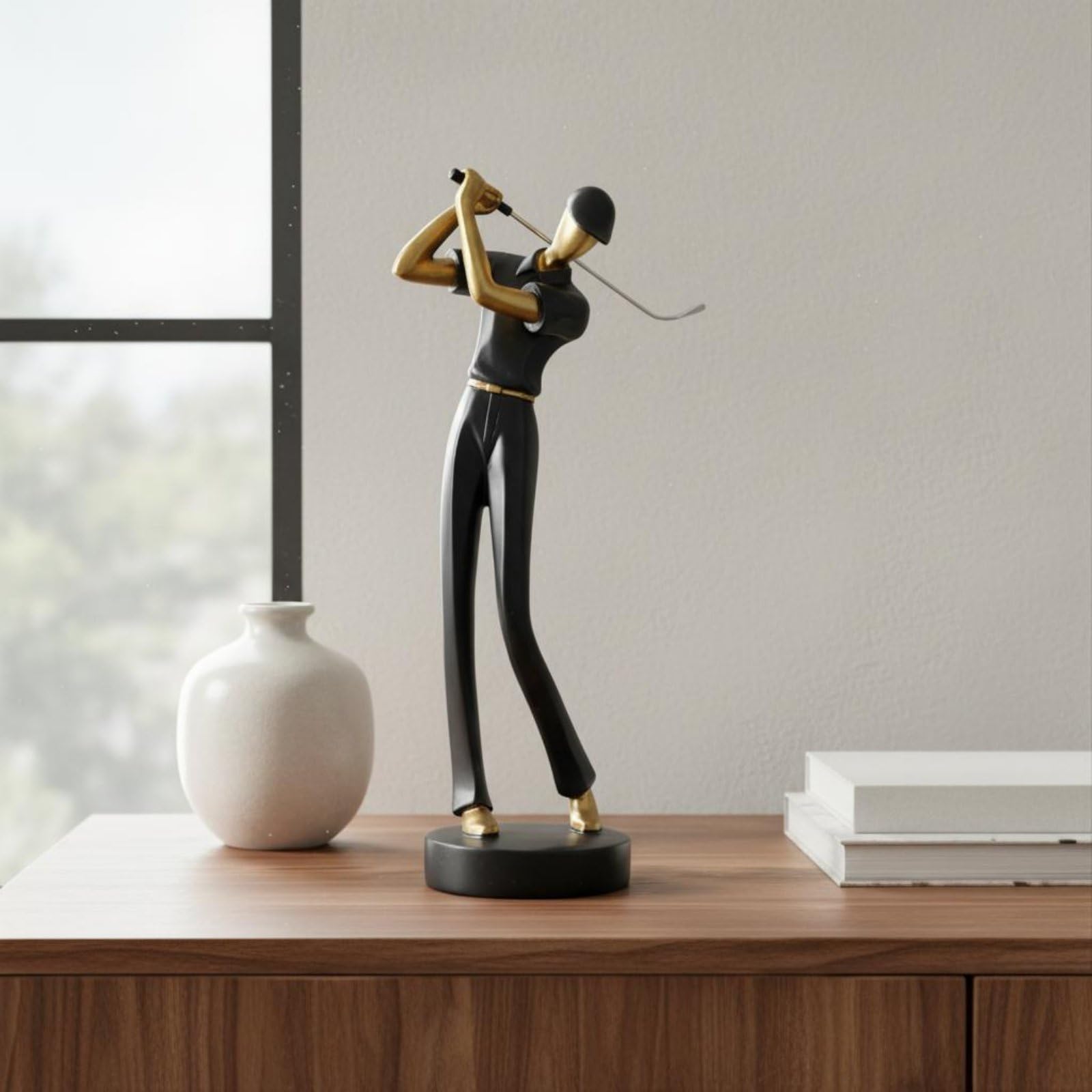 3 Piezas Adorno de Golf Moderno Nordico Estatua de Golfista Personalizado Figura Golfista para Oficina, Color to 3, Estilo A
