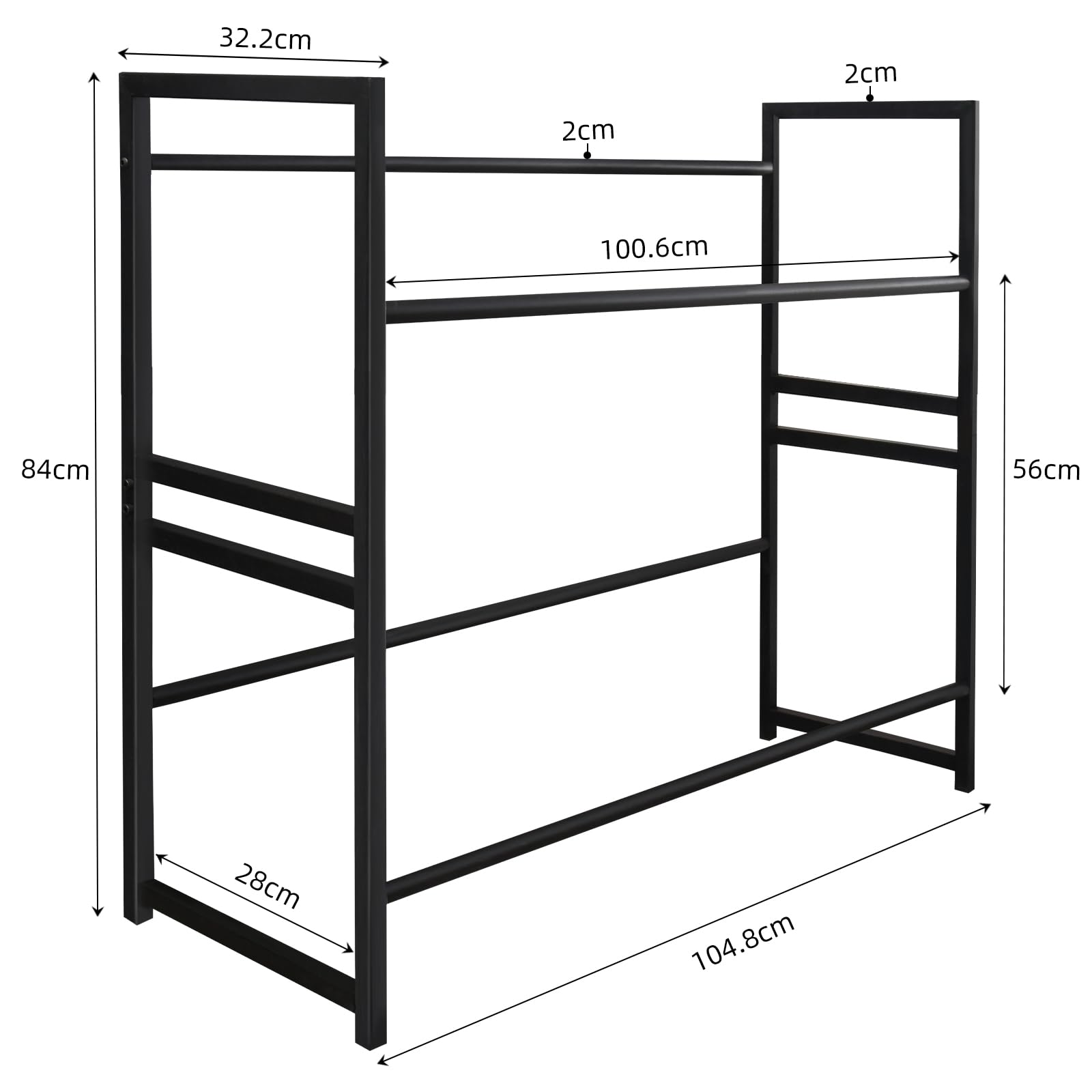 Estantería de metal para 6 cajas, muy estable, ideal para cerveza, fruta y más cocina, despensa o garaje. Cada capa soporta hasta 150 kg (colores madera de madera de bono, 6 cajas)