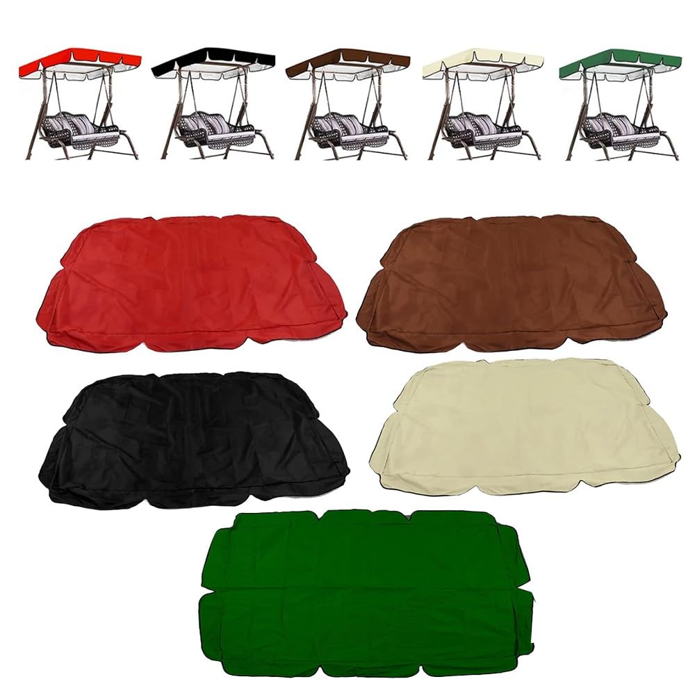Hollywoodschaukel Dachbezug 164x114cm 249x185cm Ersatzdach Gartenschaukel 3 Sitzer Ersatz Bezug Sonnendach Bezug Für Hollywoodschaukel(Coffee,249 * 185 * 18cm)