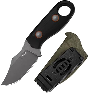 Kizer Beaver 2 Fixed Blade Knife, 2.75" D2 Blade, Black G10 Handle, 1078A3