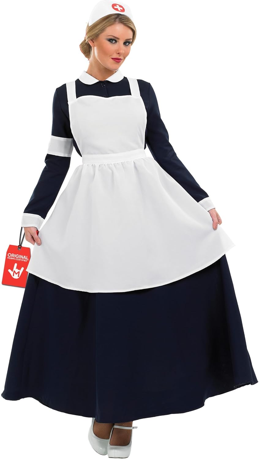 fun shack Florence Nightingale Costume - Civil War Nurse Apron, Vintage Nurse Uniform