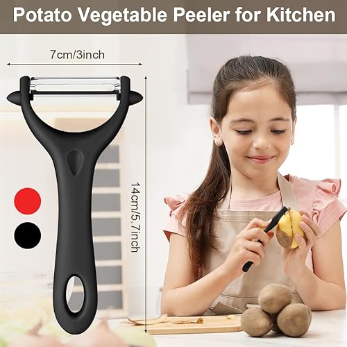 Miniatura 2 de AUAUY 2 peladores de papas, pelador giratorio de verduras en forma de Y, pelador de frutas para cocina, pelador en Y antideslizante, mango