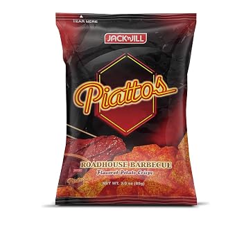 Jack'n Jill Piattos Flavored Potato Crisps 2.8 Oz Road House BBQ Flavored (Pack of 2)