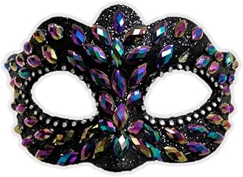 Amazon com: Jeweled Masquerade Eye MaskWomens Faux Gems Costume