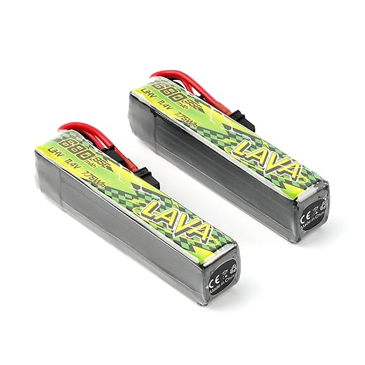 BETAFPV 2pcs Lava II 3S 680mAh Battery 11.4V 95C LiHV Battery with XT30 Connector JST-XH2.54 Charge Plug Compatible for Brushless Whoop Drone Quadcopter Like Pavo20 Pro II Brushless Whoop Quadcopter