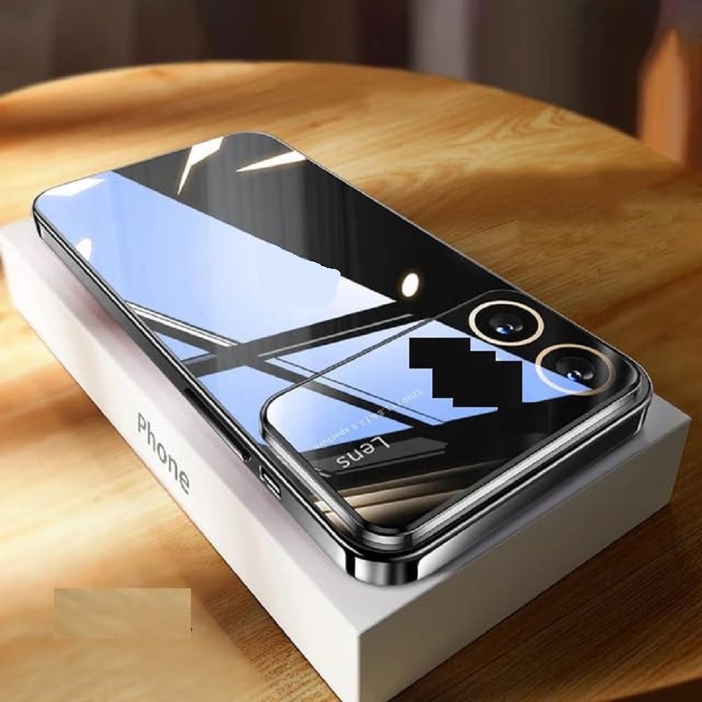 Exotic Flourish Compatible with iPhon 12 Luxury Auto Focus Case Soft Matte PC Glass Protective Camera Lens Plating TPU Back Cover Compatible with iPhon 12 (Matte Black)