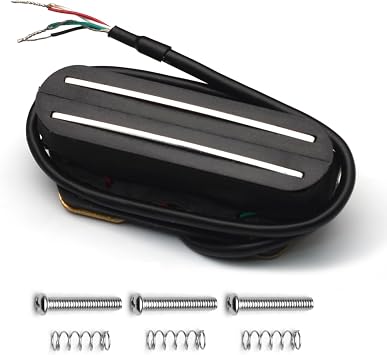 SAPHUE Dual Rail Dual Coil Magnetic Bridge Pickup Humbucker for Telecaster Electric Guitar Black with Silver