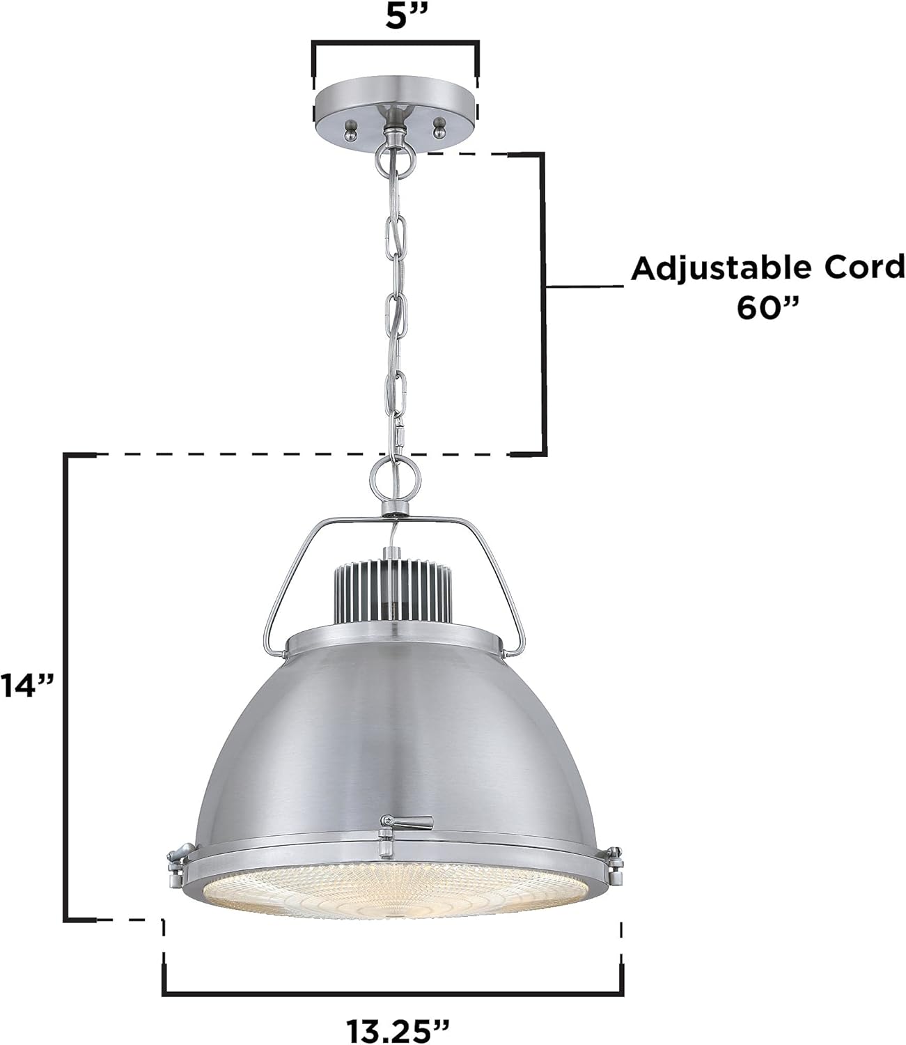 Westinghouse 6119400 Danzig Vintage-Style One-Light Indoor Pendant Light, Brushed Nickel Finish, Clear Prismatic Lens