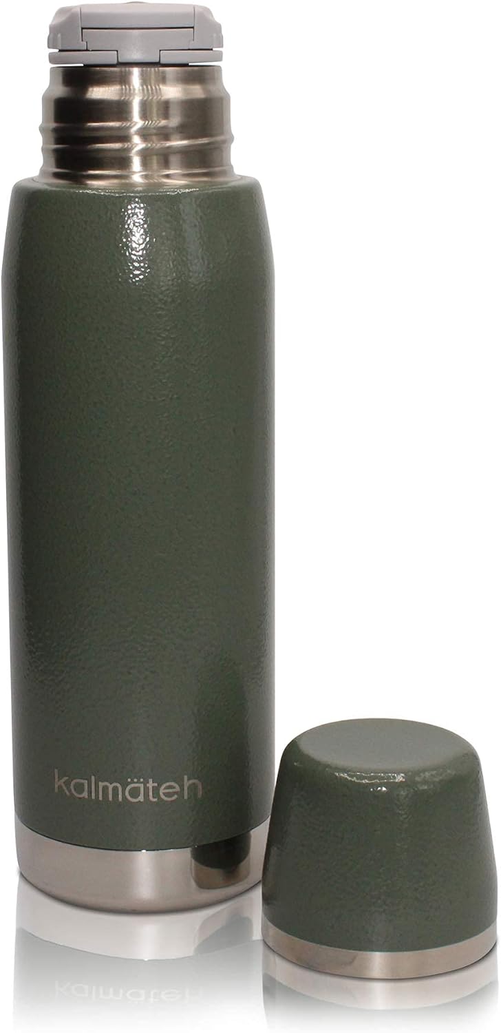 KALMATEH Yerba Mate Gourd and Thermo Set- Small Yerba Mate Gourd 5oz, Vacuum Insulated Mate 760ml, Bombilla Filter Straw and Cleaning Brush