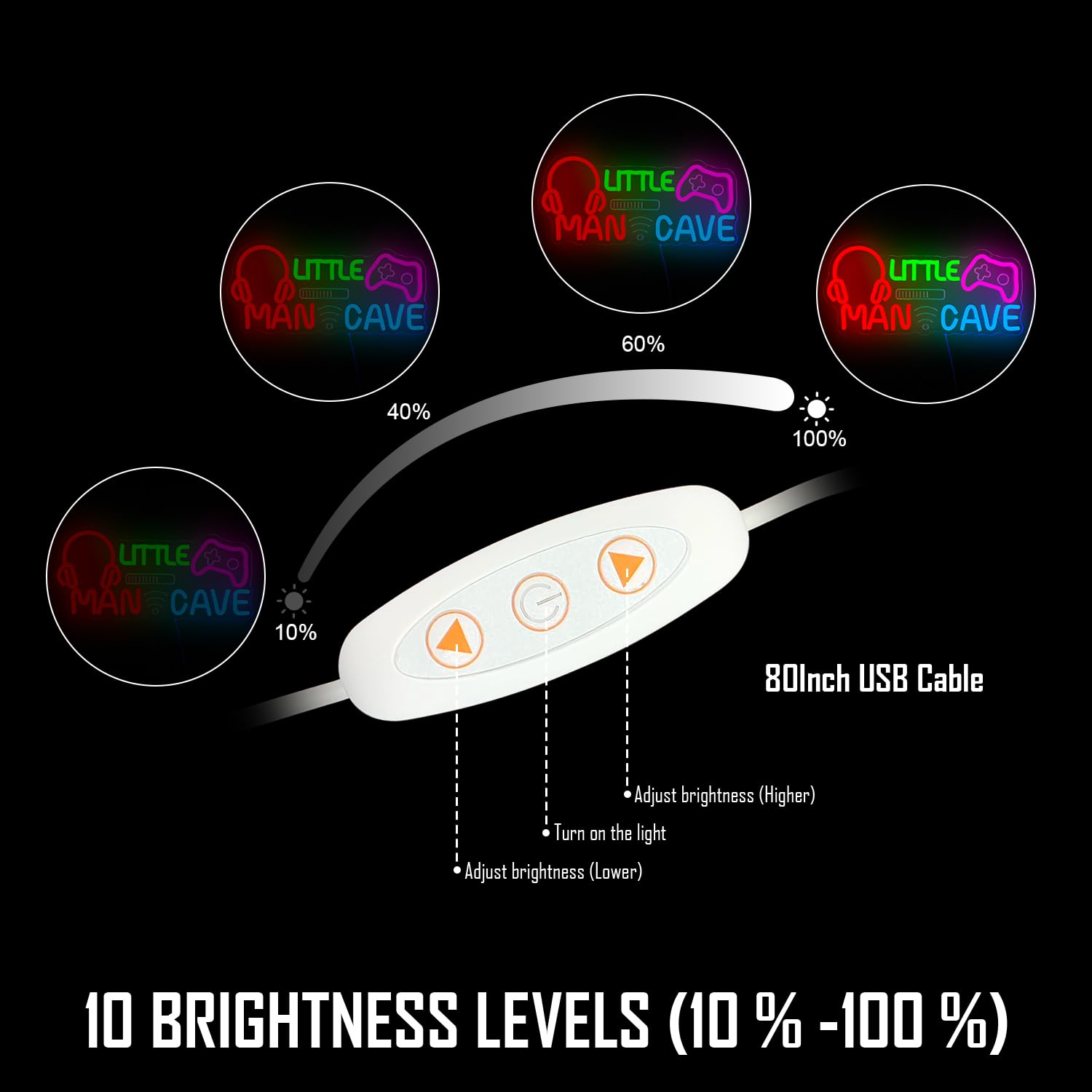 Letrero de neón con luces LED de neón para niños y adolescentes, decoración de habitación para dormitorio, sala de juegos, guardería, decoración de pared
