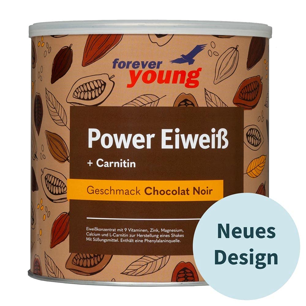 Forever Young Power Eiweiß + L-Carnitin, 750g Dose, Schoko (Chocolat Noir)