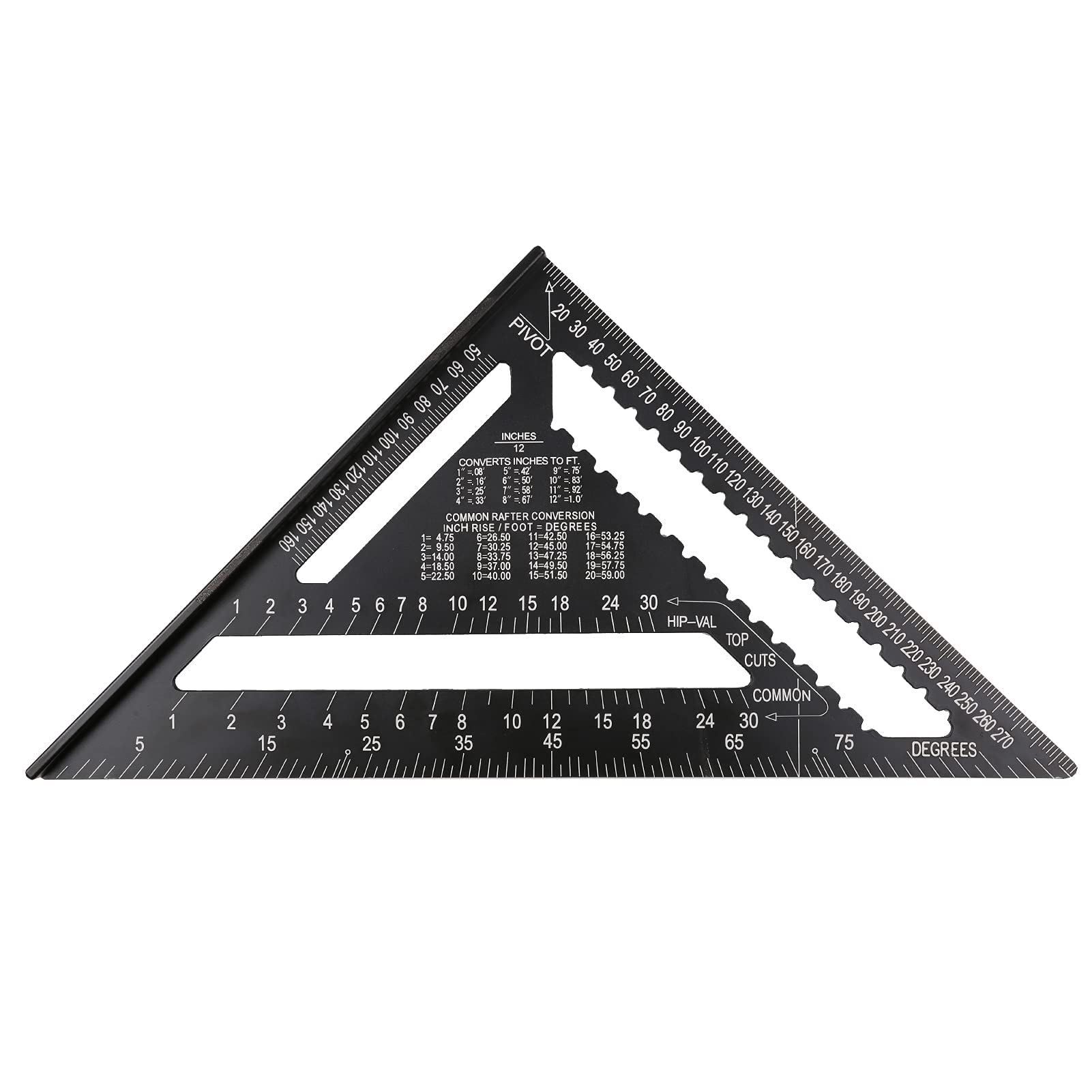 MAKINGTEC Rafter Square Aluminum Alloy Metric Double Scale Triangle Protractor Layout Gauge - 7in
