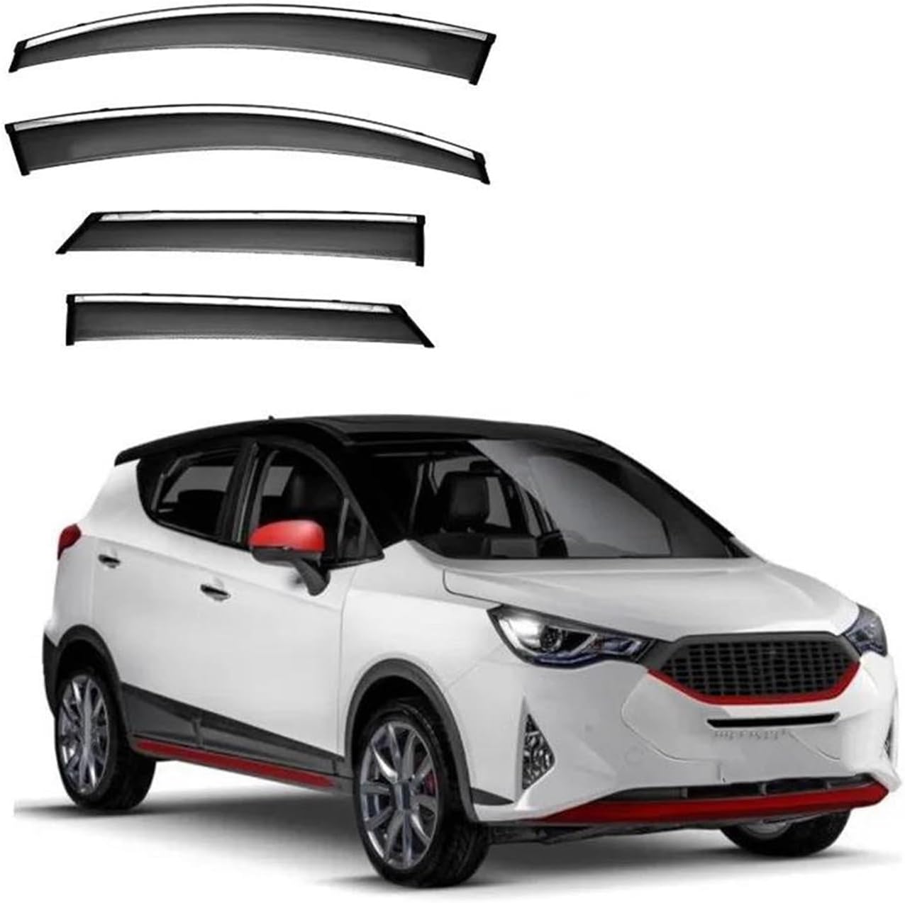 Wind Deflectors For DR For EVO4 For EVO 4 2020+ Car Window Visor Awning Shelters Windshield Side Window Rain Sun Shade Auto Accessories Sun Visors Shield