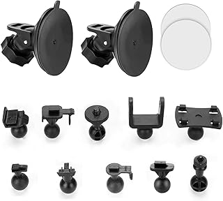 Dash Cam Suction Cup Mount Compatible with Crosstour, APEMAN, YI 2.7", Z-Edge Z3 3" and Most Other Dash Cam with 16 Different Points, 3 x Glue Double Sided Adhesive Tapes, 3 Wipes(Dry and Wet)