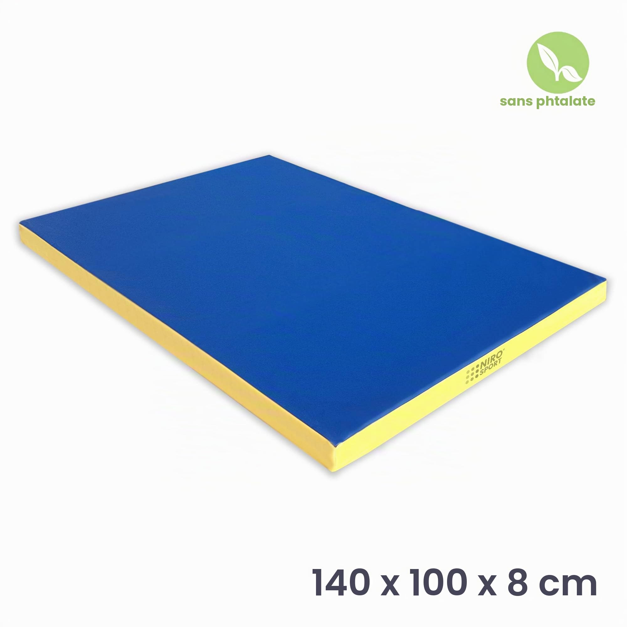 NiroSport tapis de gymnastique 140 x 100 x 8 cm tapis de sol souple tapis de gymnastique tapis de fitness tapis de sport tapis d'entraînement tapis de sol tapis de protection tapis d'exercice étanche