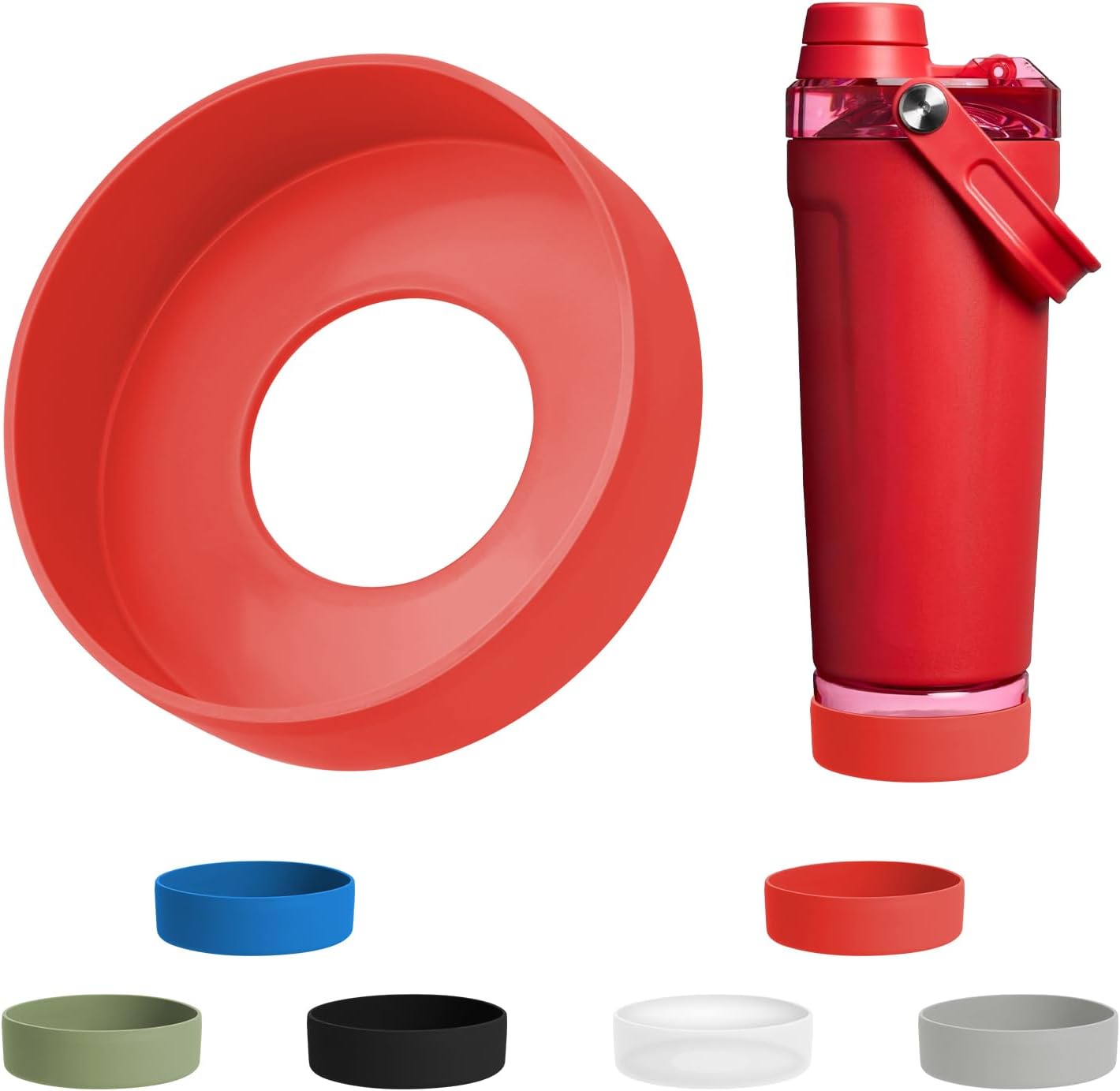 WUQID Silicone Boot Compatible with Stanley Activate Shaker 20oz Bottle, Lower Anti-Slip & Anti-Scratch Soft Protective Bottom Sleeve Cover Protector