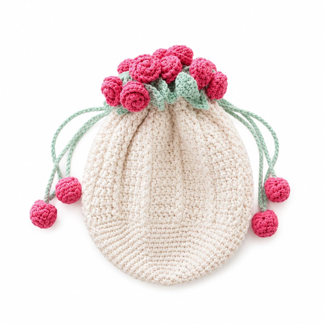 Handmade crochet floral potli bag-image-34
