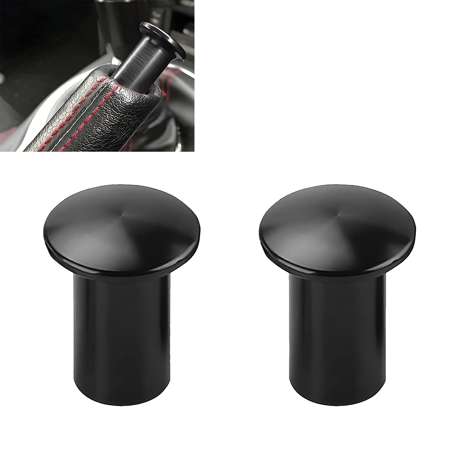 QODOLSI 2 PCS GT86 Car Modified Turn Knob Drift Button, Durable Metal Vehicle Brake Handle Knob Accessories, Universal Waterproof Automotive Handbrake Cover Replacement for SUV Truck Car (Black)