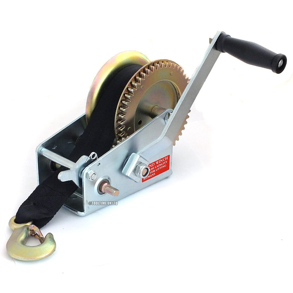 Tooltime 2000Lb Hand Boat Winch With 8M Webbing Strap