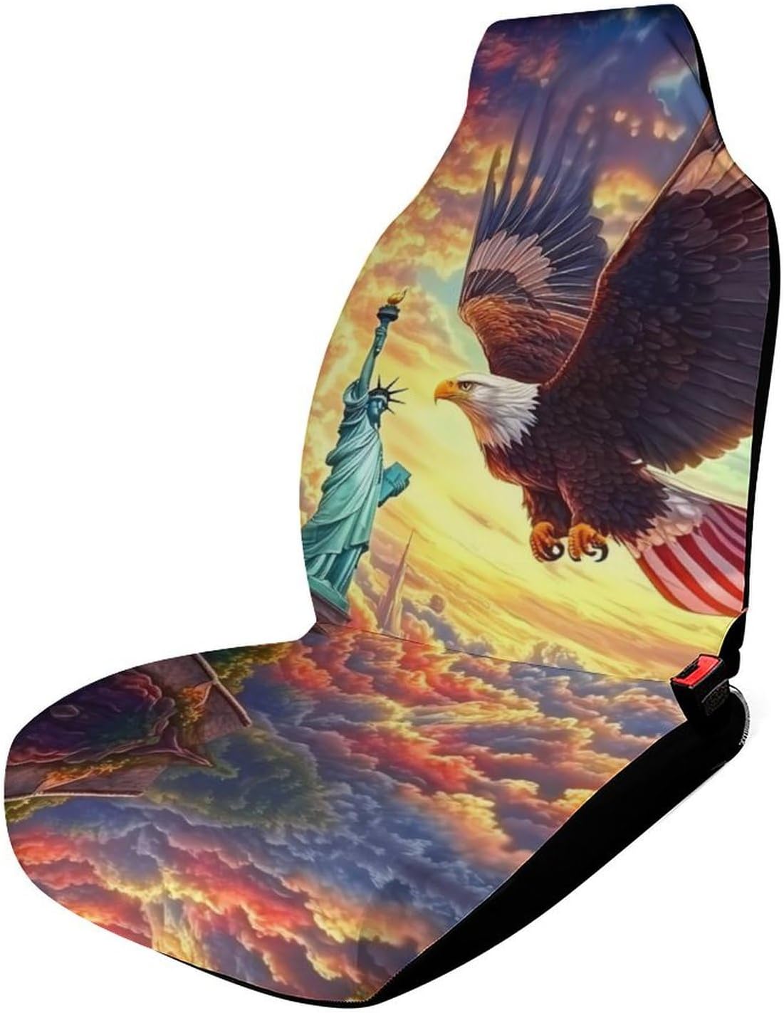 New York City E-agle Sunset Car Seat Covers Universal Car Front Seats Protector Auto Interior Accessories 2PCS