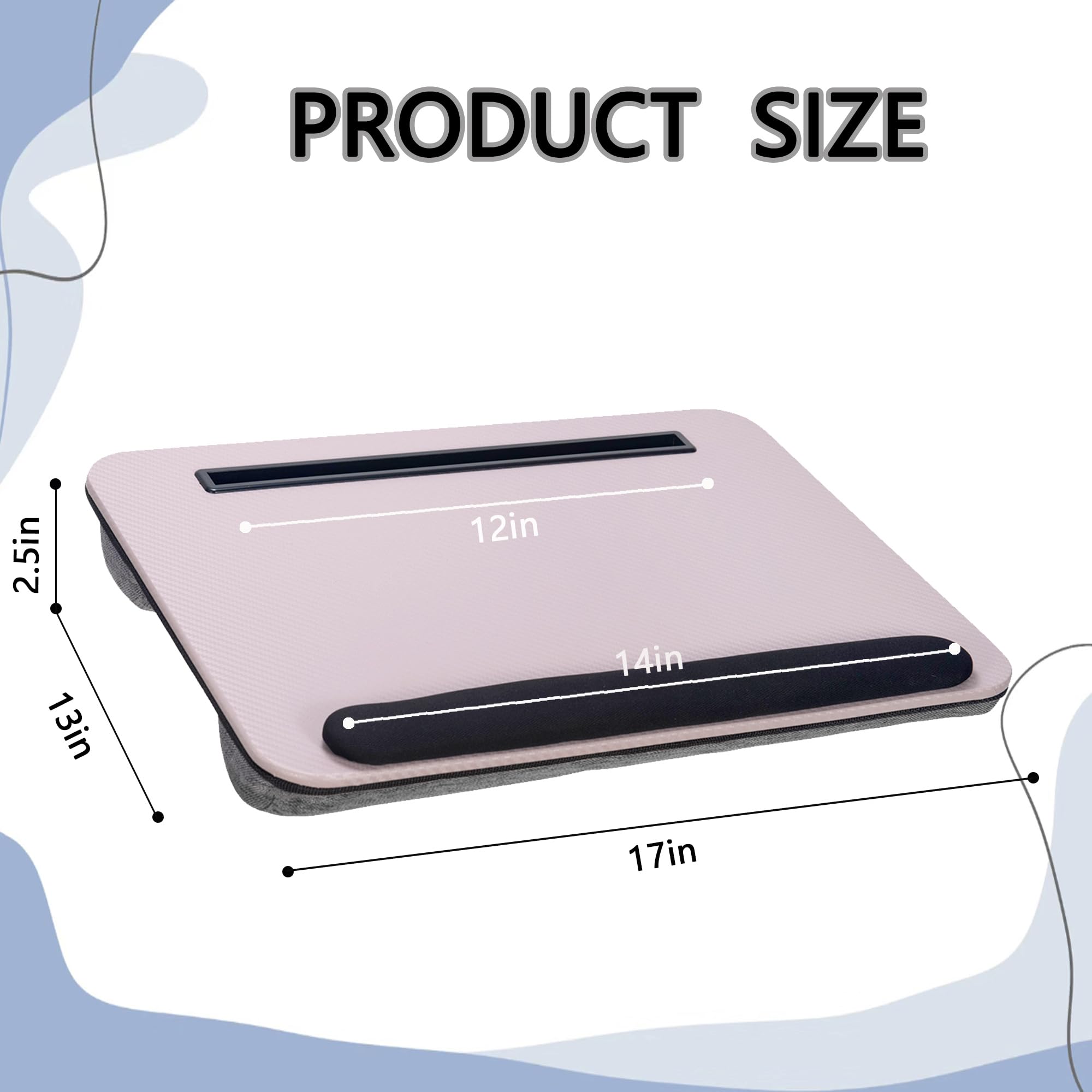 YueLake Laptop Schoßschreibtisch – Mit Kissen, Für Laptops Bis 40,6 Cm, Mit Tablet-Slot, Braun, Tragbare Workstation