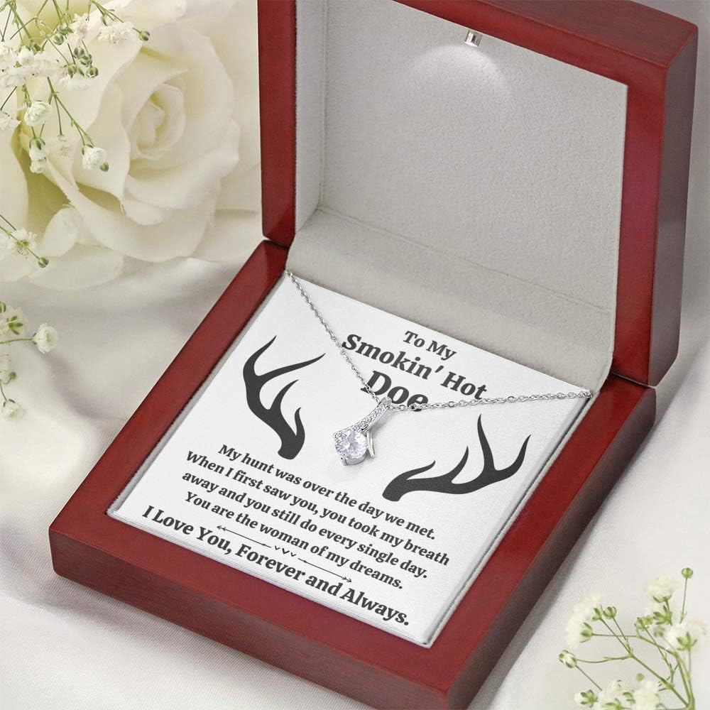 To My Smokin' Hot Doe "Dreams" Alluring Beauty Necklace with Message Card and Gift Box. Gift for Fiance, Girlfriend, Future Wife, Wife. Fiance, Girlfriend, Future Wife, Wife Gift. Necklace for Fiance, Girlfriend, Future Wife, Wife