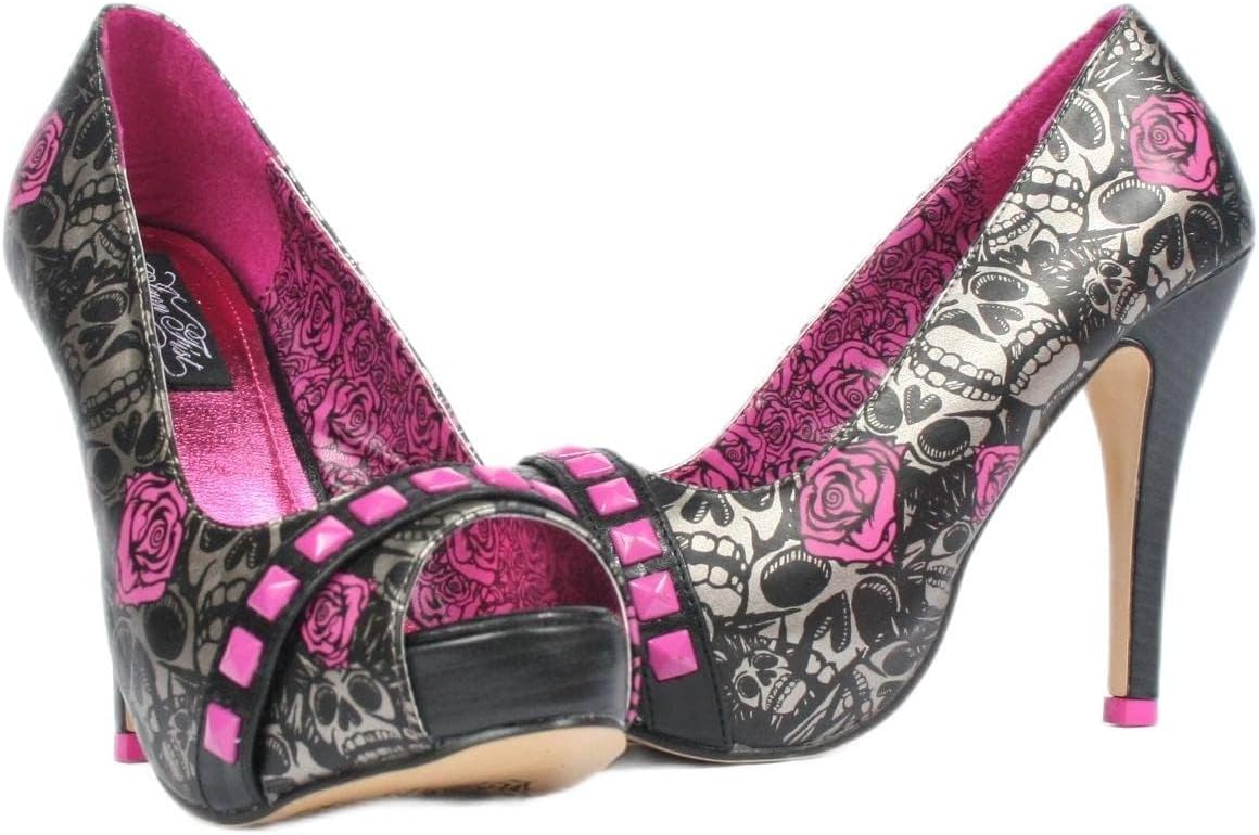 Muerte Punk Princess Platform Heels in by Iron Fist, Size: 8 W US, Color: Charcoal